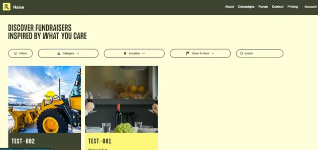 Crypto-native crowdfunding platform dashboard with on-chain transparency